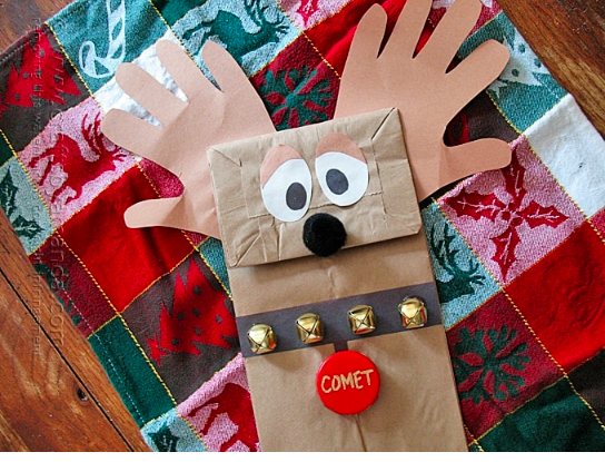 Paper Bag Reindeer Puppet