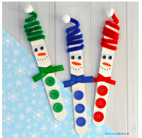 Craft Stick Snowman