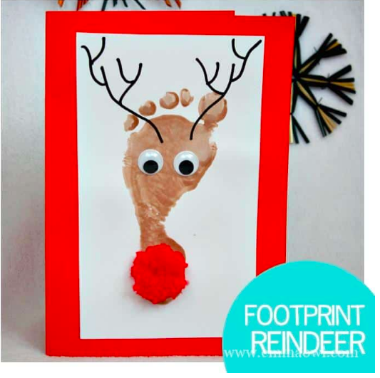 Reindeer Footprint Cards