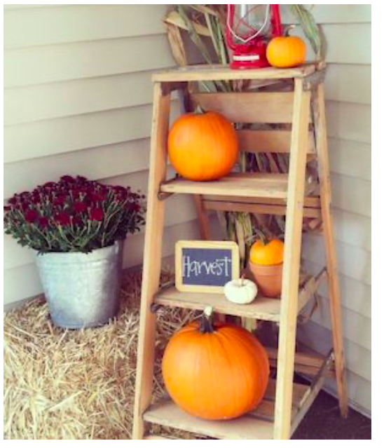 Wooden Ladder Fall Decor Idea  