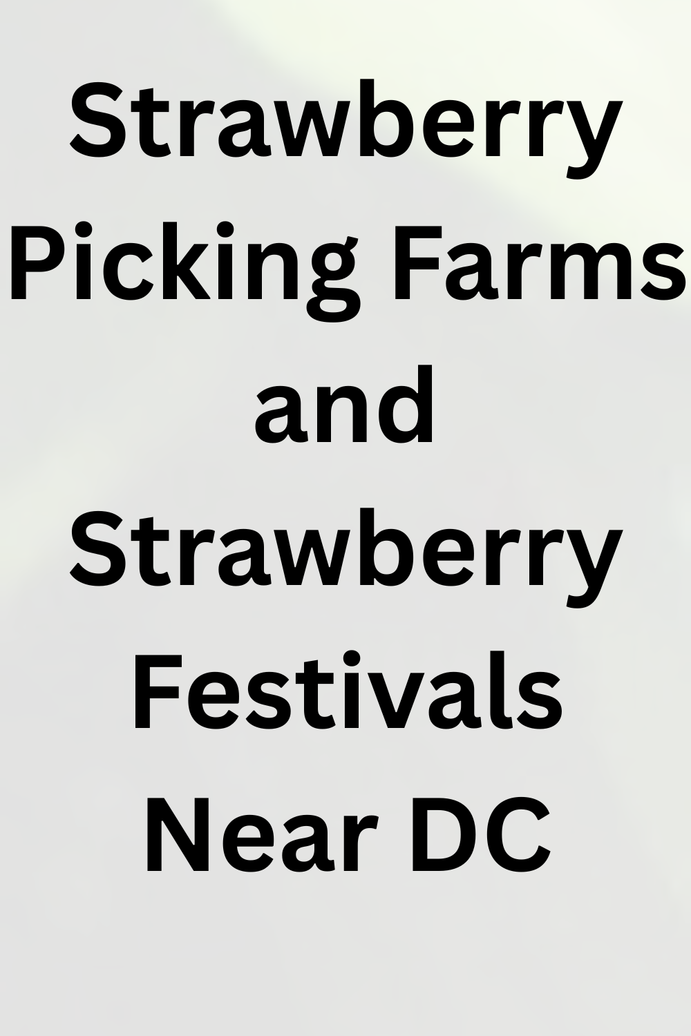 Strawberry Picking Farms and Strawberry Festivals Near DC